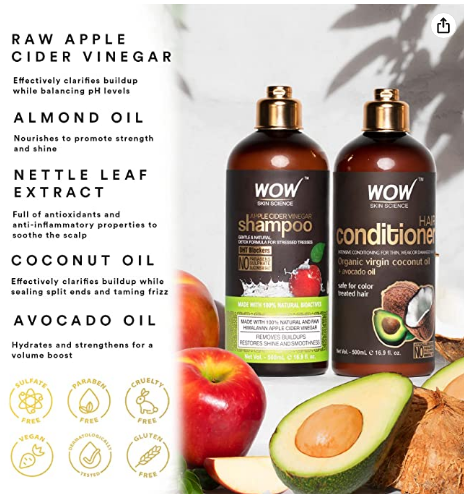 Wow Skin Science Apple Cider Vinegar Shampoo & Conditioner Set