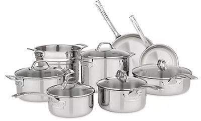 Viking 13-Piece Tri-Ply Stainless Steel Cookware Set with Glass Lids - Fit2marts.com