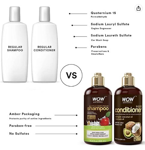 Wow Skin Science Apple Cider Vinegar Shampoo & Conditioner Set