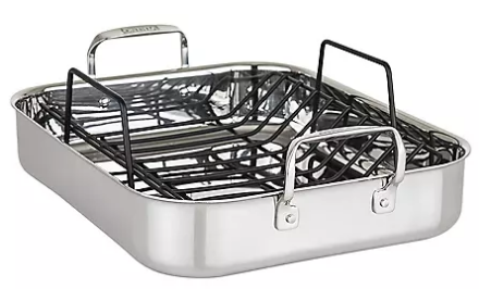 Viking 3-Ply Clad Stainless Steel Roaster with Rack and 2-Piece Carving Set - Fit2marts.com
