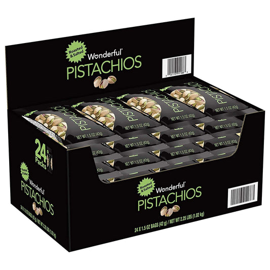 Wonderful Pistachios, Roasted and Salted (1.5 oz., 24 ct.) - Fit2marts.com